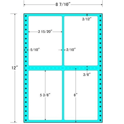 タックフォームラベル 8 7/10インチ×12インチ 4面付(1ケース500折)