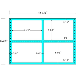 タックフォームラベル 12 2/6インチ×8 4/8インチ 4面付(1ケース500折)