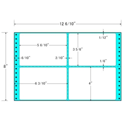 タックフォームラベル 12 6/10インチ×8インチ 4面付(1ケース500折)