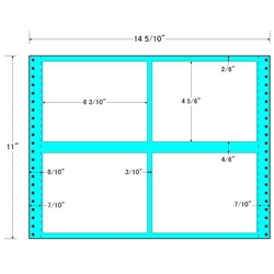 タックフォームラベル 14 5/10インチ×11インチ 4面付(1ケース500折)