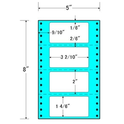 タックフォームラベル 5インチ×8インチ 4面付(1ケース1000折)