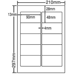 シートカットラベル A4版 10面付(1ケース500シート)