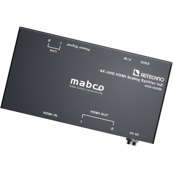 スケーリング機能搭載 業務用薄型HDMI 2.0a 2分配器