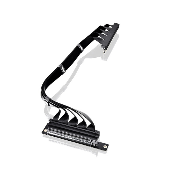 ライザーケーブル PCI-E 4.0 Dual 90 Degree Riser Cable 400mm Black