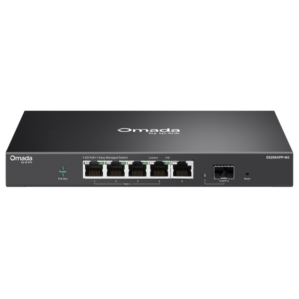Omada 2.5Gポート×5＆10G SFP+スロット×1 イージーマネージスイッチ（PoE++ポート×4）