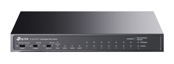 8ポート100Mbps+3ポートギガビットデスクトップスイッチ 8ポートPoE+