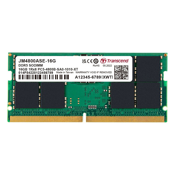 16GB JM DDR5 4800 SO-DIMM 1Rx8 2Gx8 CL40 1.1V