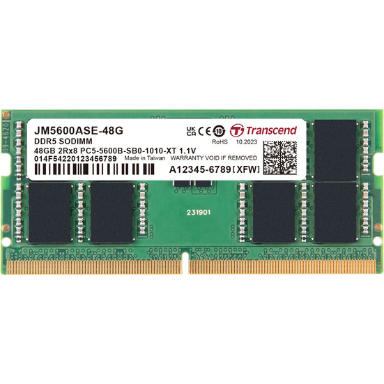 PC5-44800 (DDR5-5600) 対応 262ピン CL46 1.1V DDR5 SO-DIMM 48GB