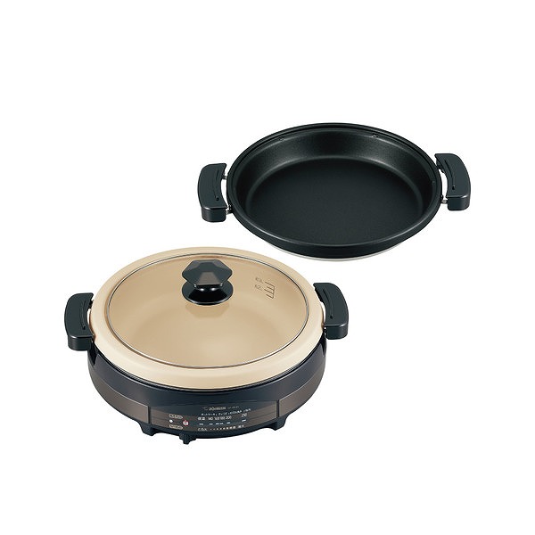 グリルなべ あじまる ブラウン 深鍋/平面プレート付き