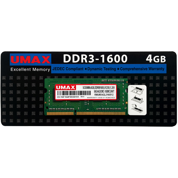 ノートPC用メモリー SO-DIMM DDR3-1600 4GB 1枚組
