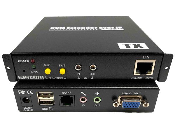 LANケーブル利用KVM切替延長器（アナログRGBモニタ）/RS232C対応/受信器