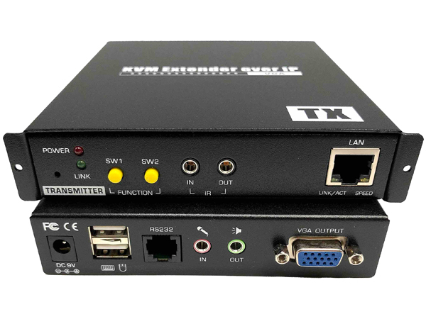 LANケーブル利用KVM切替延長器（アナログRGBモニタ）/RS232C対応/送信器