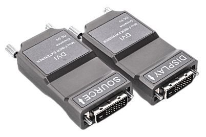 DVIモニタを光ケーブル（1LC）で最大1km延長！コネクタタイプでモニタに直接接続/DVIモニタエクステンダー/送受信器セット