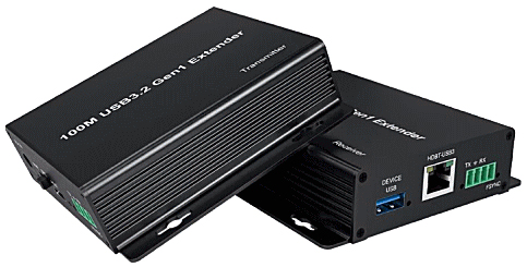 CAT-6a LANケーブル利用/USB3.2 Gen1/2.0/1.1対応エクステンダー（Host/Deviceセット）