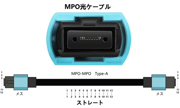 汎用MPOコネクタ光ファイバーケーブル（UFOS対応）/60.9m