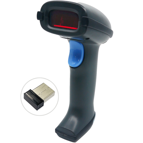 MS836B ワイヤレスレーザーバーコードスキャナ、ドングル付き、USBケーブル付き