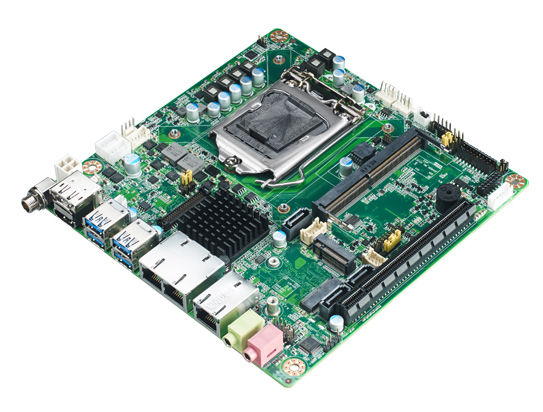 産業用マザーボード 第8、9世代 Intel Core i対応 H310搭載Mini-ITXマザーボード DP/HDMI/2xCOM/4xUSB3.0/3xGbE LAN/PCIex16/1xDDR4/DC入力対応