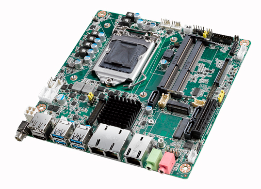 産業用マザーボード 第8、9世代 Intel Core i対応 H310搭載Mini-ITXマザーボード 1GbE/2COM/2SATA/HDMI/4USB3.0/12Vdc単一電またはATX電源対応