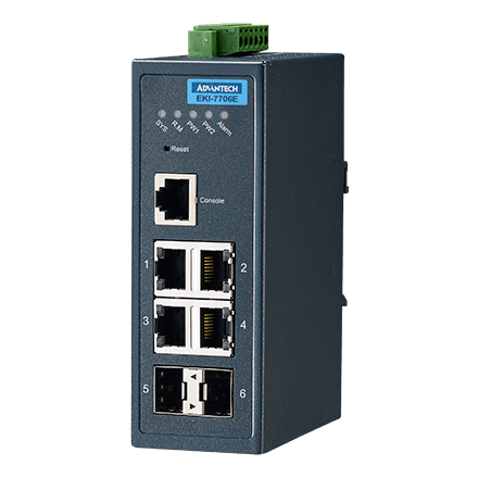 産業用コミュニケーションEKI 4FE + 2SFP Managed Ethernet Switch