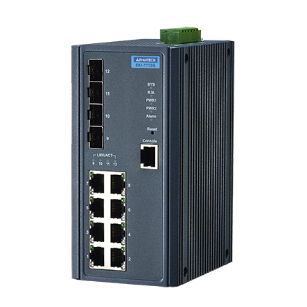 産業用コミュニケーションEKI 8GEポート + 4SFPポート 産業用マネージドスイッチ