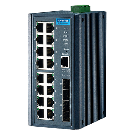 産業用コミュニケーションEKI 16G + 4SFP Port Managed Ethernet Switch Wide Temperature