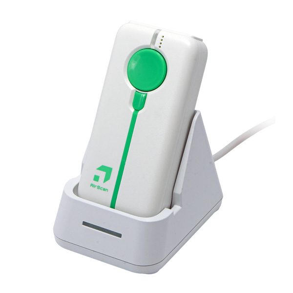 【発売記念キャンペーンセット】 AirScan Mobile モバイル2次元コードリーダー 白 無線 Bluetooth 充電クレードル シリコン保護カバーセット