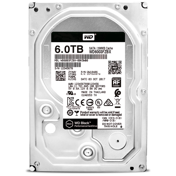 WD Blackシリーズ 3.5インチ内蔵HDD 6TB SATA6.0Gb/s 7200rpm 256MB WD6003FZBX