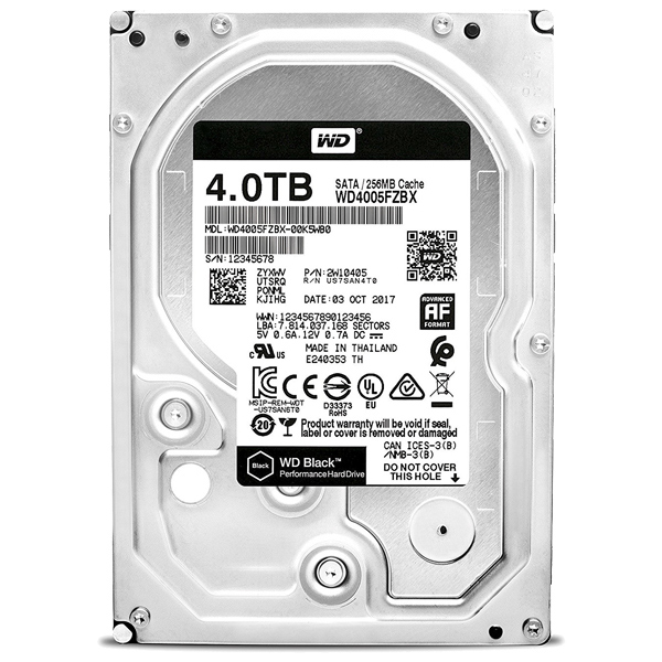 WD Blackシリーズ 3.5インチ内蔵HDD 4TB SATA6.0Gb/s 7200rpm 256MB WD4005FZBX