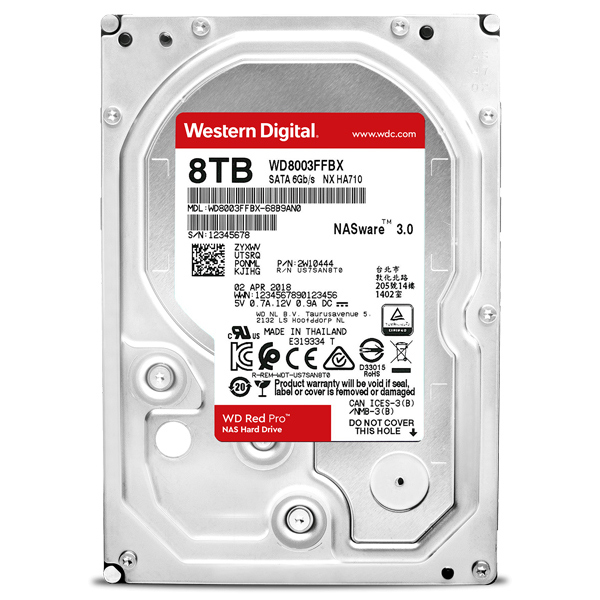 WD Red Proシリーズ 3.5インチ内蔵HDD 8TB SATA6.0Gb/s 7200rpm 256MB WD8003FFBX