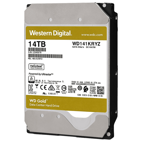 WD Goldシリーズ 3.5インチ内蔵HDD 14TB SATA6.0Gb/s 7200rpm/class 512MBキャッシュ搭載 WD141KRYZ