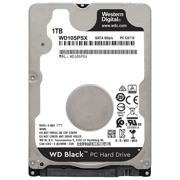 WD Blackシリーズ 2.5インチ内蔵HDD 1TB SATA3（6Gb/s） 7mm厚 WD10SPSX