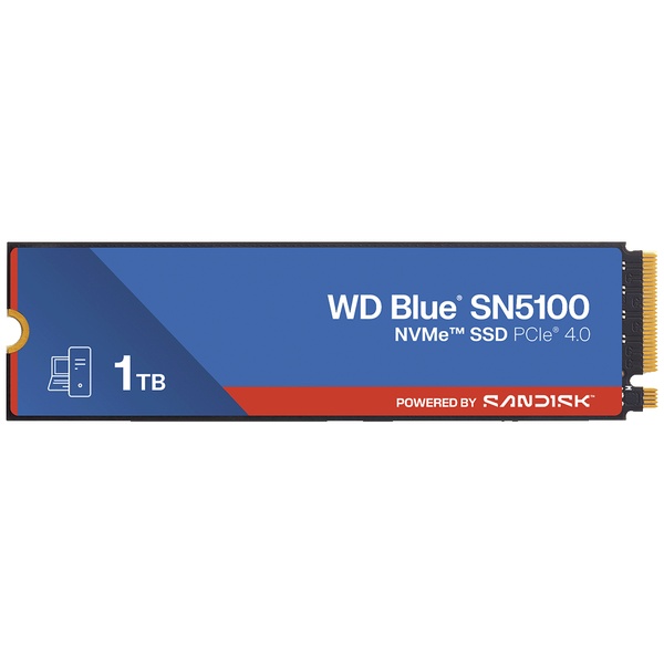 WD Blue SN5100 シリーズ メインストリームモデル M.2 PCIe Gen4x4 NVMe 接続SSD (1TB)