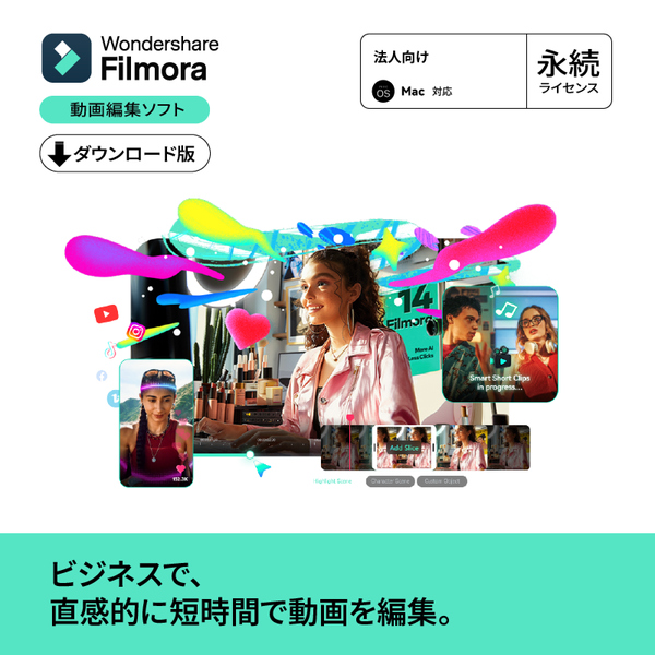 Filmora 14 永続ライセンス DL版 Mac対応 法人向け