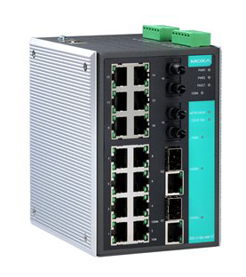 14+マルチSTコネクタx2+2コンボ10/100/1000BaseT(x)/SFP(mini-GBIC)ポート ギガビットマネージドスイッチ