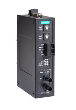 工業用RS-232C/422/485⇒マルチモード ファイバーコンバータ(STコネクタ)、2KVアイソレーション、Tモデル