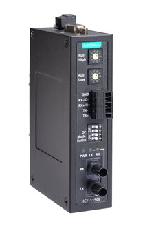 工業用RS-232C/422/485⇒シングルモード ファイバーコンバータ(STコネクタ)、2KVアイソレーション
