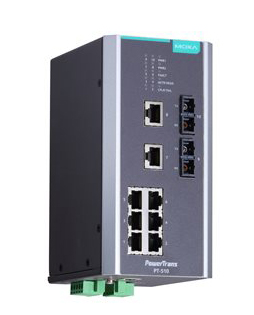IEC 61850-3認証マネージドスイッチ 8xRJ45 2xシングルSC 48VDC