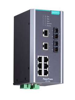 IEC 61850-3認証マネージドスイッチ 8xRJ45 2xシングルSC