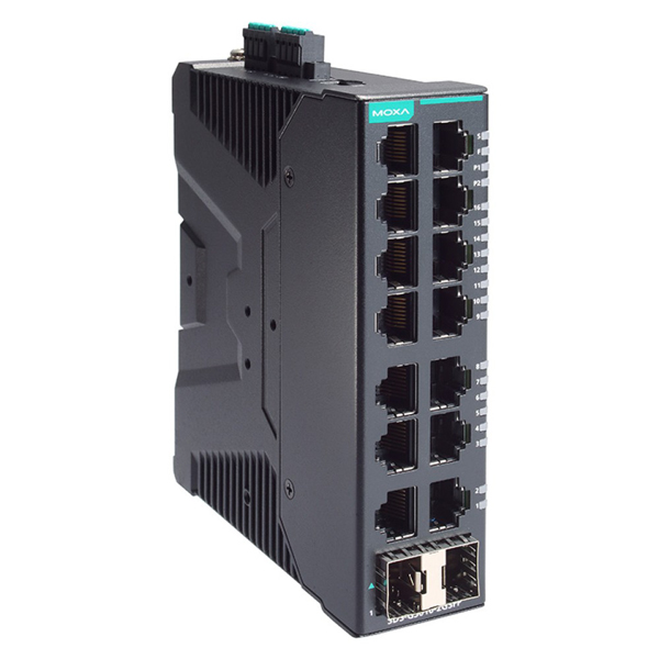 産業用 16ポート(14+2SFPポート) フルギガビット スマートイーサネットスイッチ (ワイド温度モデル)