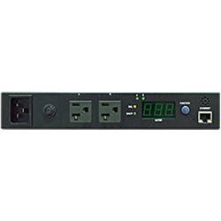 IP経由リモート電源管理 スイッチ機能付 1U PDU 2ポート