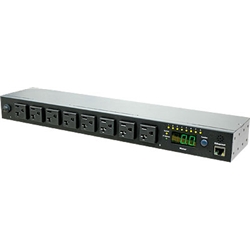 IP経由リモート電源管理 スイッチ機能付 1U PDU 8ポート