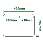 エコクリスタル耐水紙 A3 角丸付き 2つ折 250枚入り